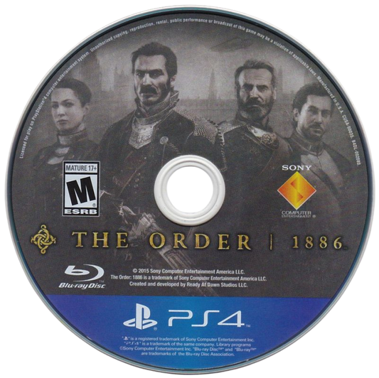 The Order: 1886 – PlayStation 4 (PS4) video game disc, action-adventure shooter