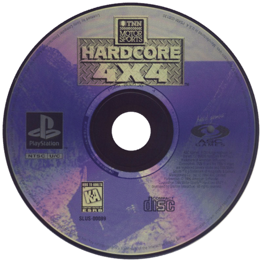TNN Motorsports Hardcore 4X4 disc for PlayStation 1 (PS1) off-road racing video game