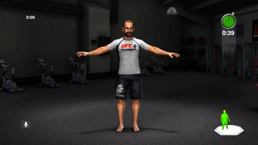 UFC Personal Trainer Platinum Hits Xbox 360 video game featuring fitness and training gameplay mixed martial arts workouts exercise routines Kinect motion control support and official UFC branded fitness title gameplay