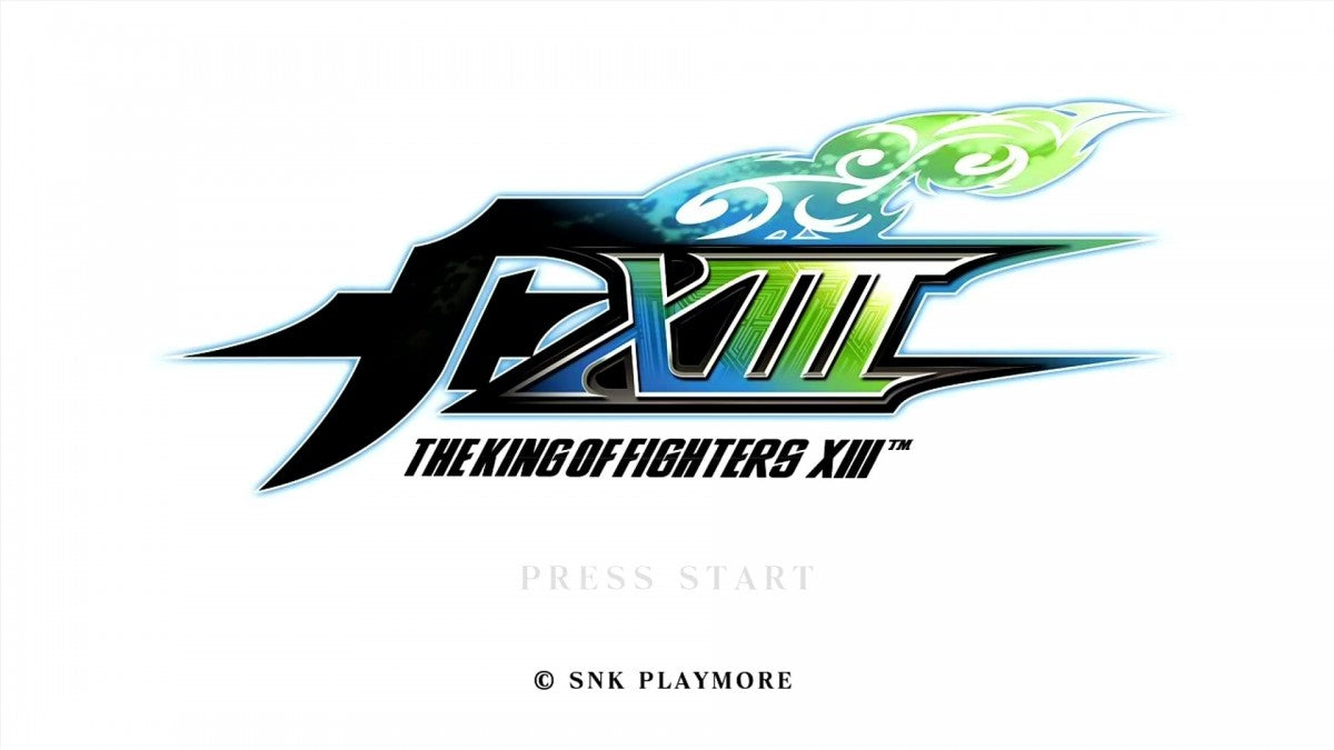 The King of Fighters XIII start screen for Xbox 360 (X360) 2D fighting video game