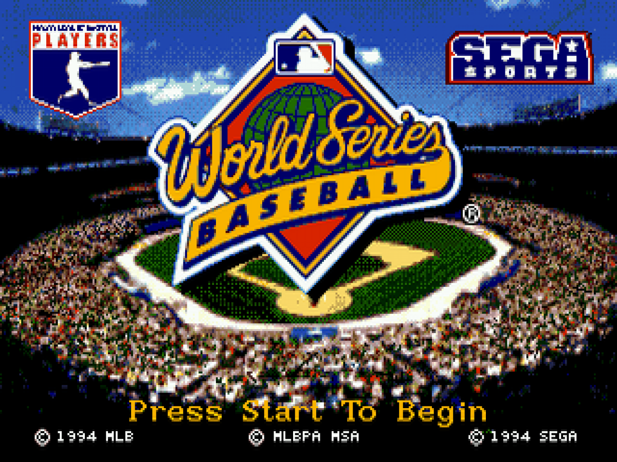 World Series Baseball title screen for Sega Genesis (GEN) video game