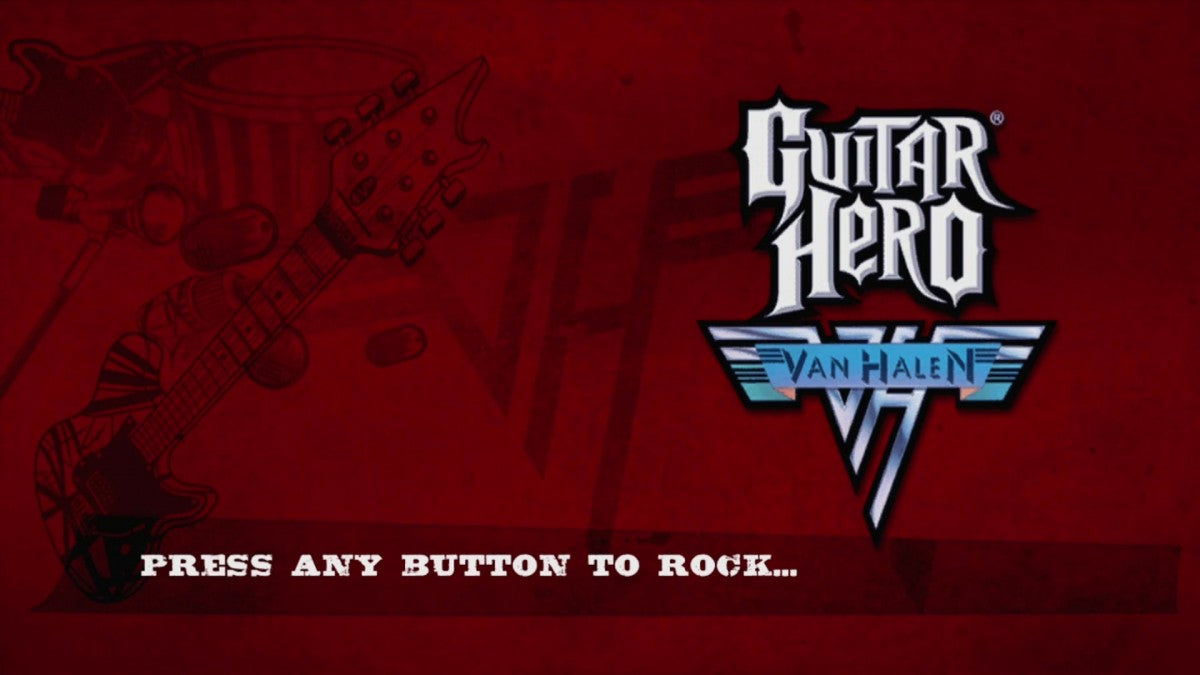 Guitar Hero: Van Halen start screen for Xbox 360 (X360) music rhythm video game
