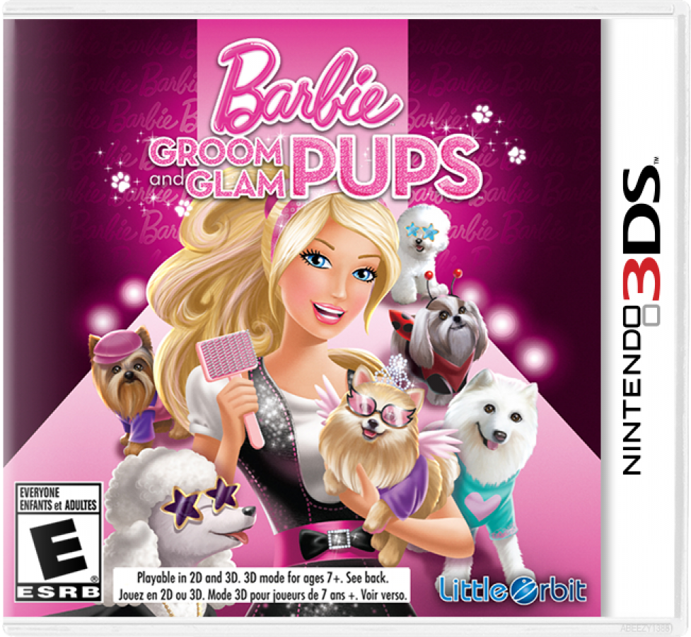 Barbie: Groom and Glam Pups cover art for Nintendo 3DS (3DS) video game
