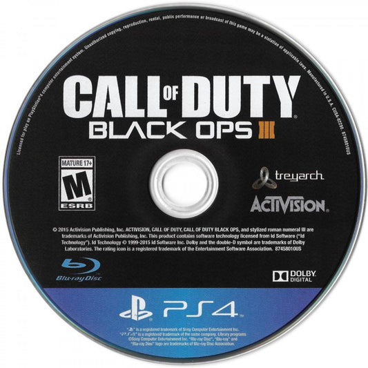 Call of Duty: Black Ops III disc for PlayStation 4 (PS4) first-person shooter video game