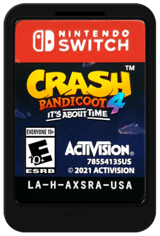 Crash Bandicoot 4: It's About Time cartridge for Nintendo Switch (NS) video game