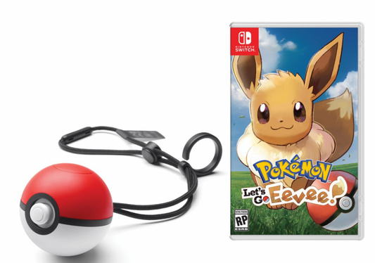 Pokémon Let’s Go Eevee Nintendo Switch game loose with Poké Ball Plus bundle featuring adventure gameplay and Pokémon catching mechanics contents