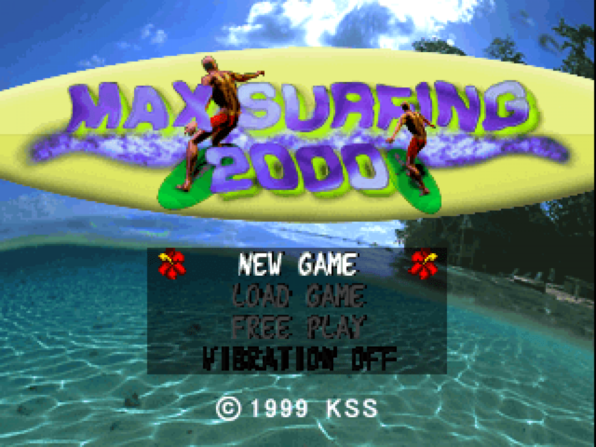 Surf Riders home screen for PlayStation 1 (PS1) surfing sports video game