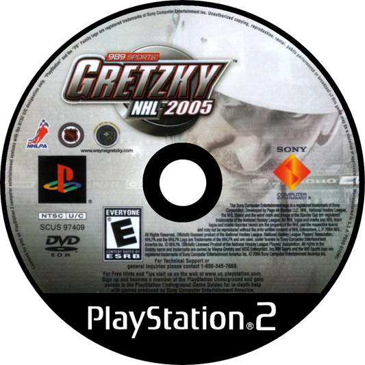 Gretzky NHL 2005 disc art for Playstation 2 video game