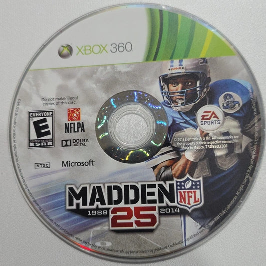 Madden NFL 25 disc for Xbox 360 (X360) sports football video game