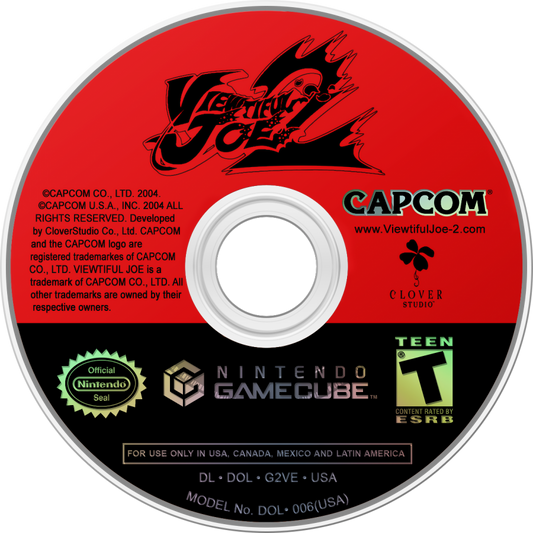 Viewtiful Joe 2 GameCube game featuring side-scrolling action platformer gameplay with stylized comic book visuals disc