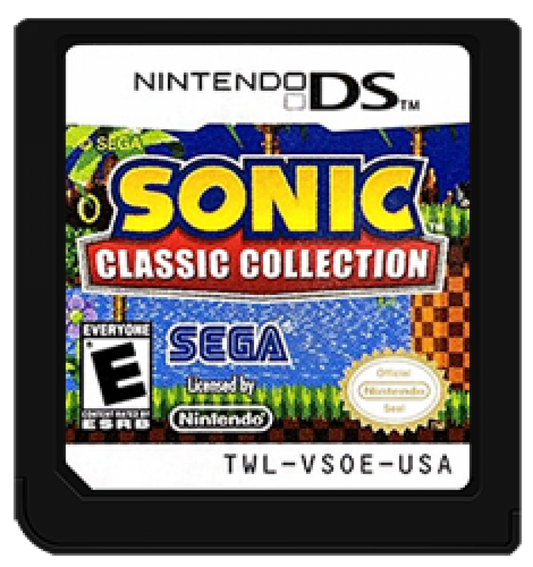 Sonic Classic Collection game card art for Nintendo DS (DS) video game