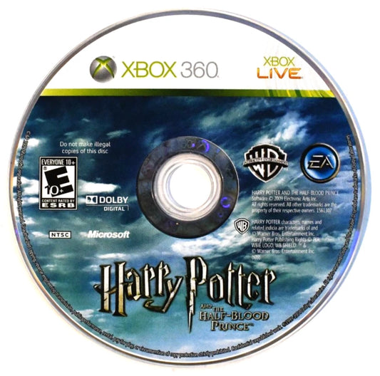 Harry Potter and the Half-Blood Prince disc for Xbox 360 (X360) action-adventure fantasy video game