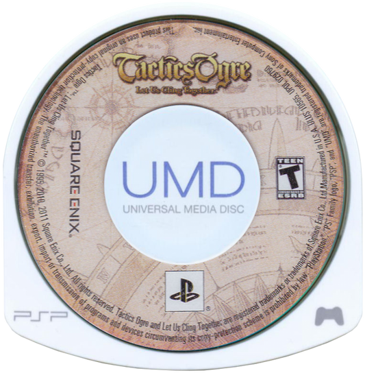 Tactics Ogre Let Us Cling Together UMD cover art for PlayStation Portable (PSP) video game.
