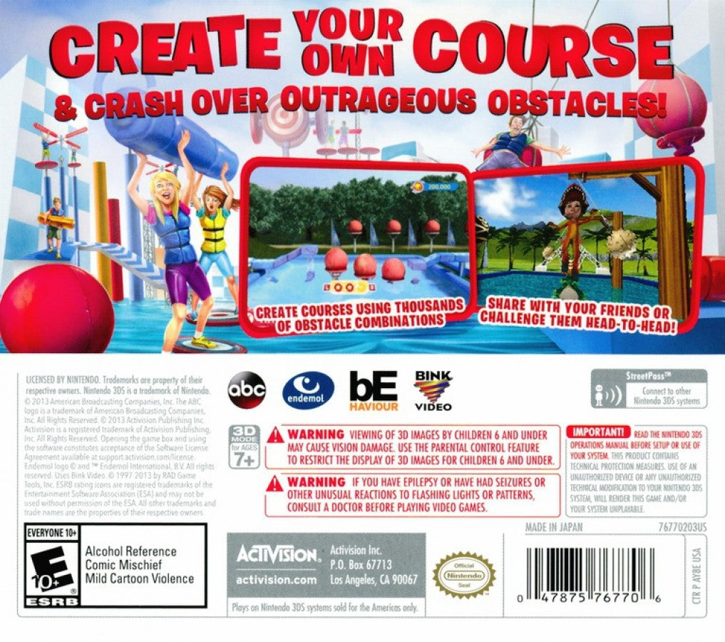 Wipeout: Create & Crash back of case for Nintendo 3DS (3DS) party sports video game