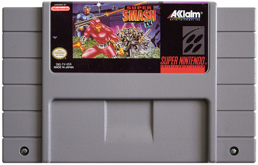 Super Smash TV cartridge for Super Nintendo Entertainment System (SNES) retro video game