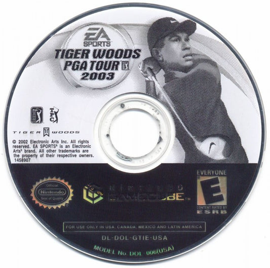 Tiger Woods PGA Tour 2003 disc for Nintendo GameCube (GC) golf sports video game