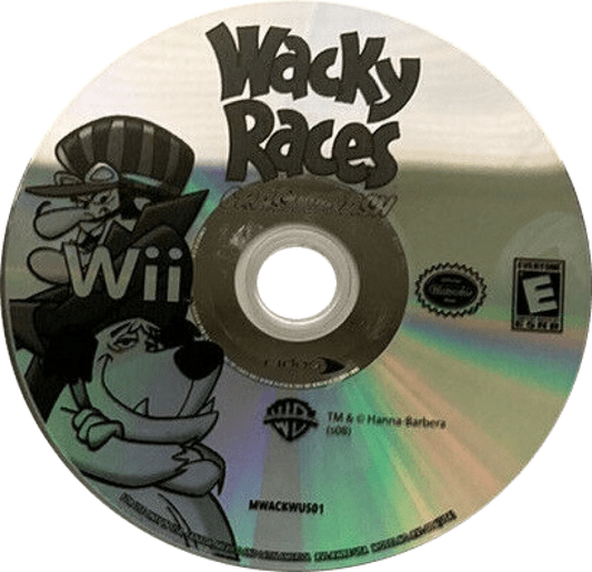 Wacky Races: Crash and Dash disc art for Nintendo Wii (Wii) featuring cartoon‑style racing with zany vehicles, outrageous traps, and characters from the classic Hanna‑Barbera series