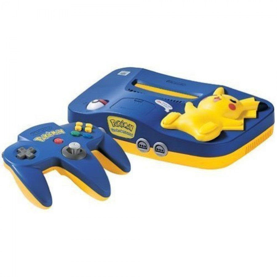 Nintendo 64 Pikachu Edition console in box missing microphone holder and watch system N64