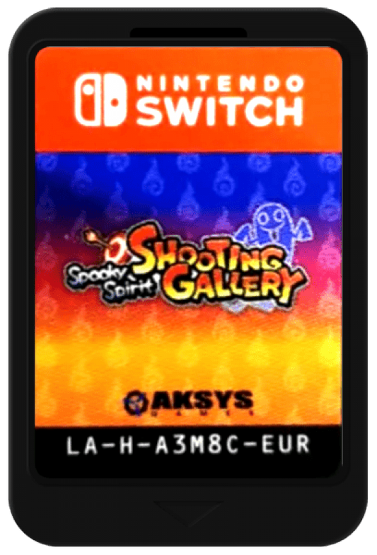 Spooky Spirit Shooting Gallery Nintendo Switch light gun gallery game Japanese folklore spirits shooting minigames cartridge art