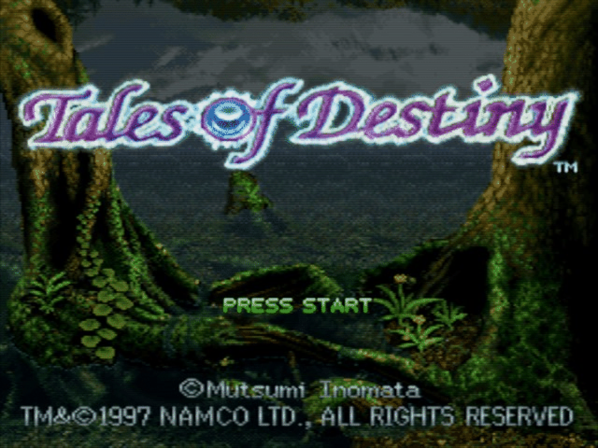 Tales of Destiny start screen for PlayStation 1 (PS1) role-playing video game
