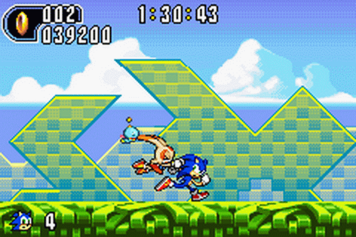 Sonic Advance 2 gameplay art for Game Boy Advance (GBA) video game