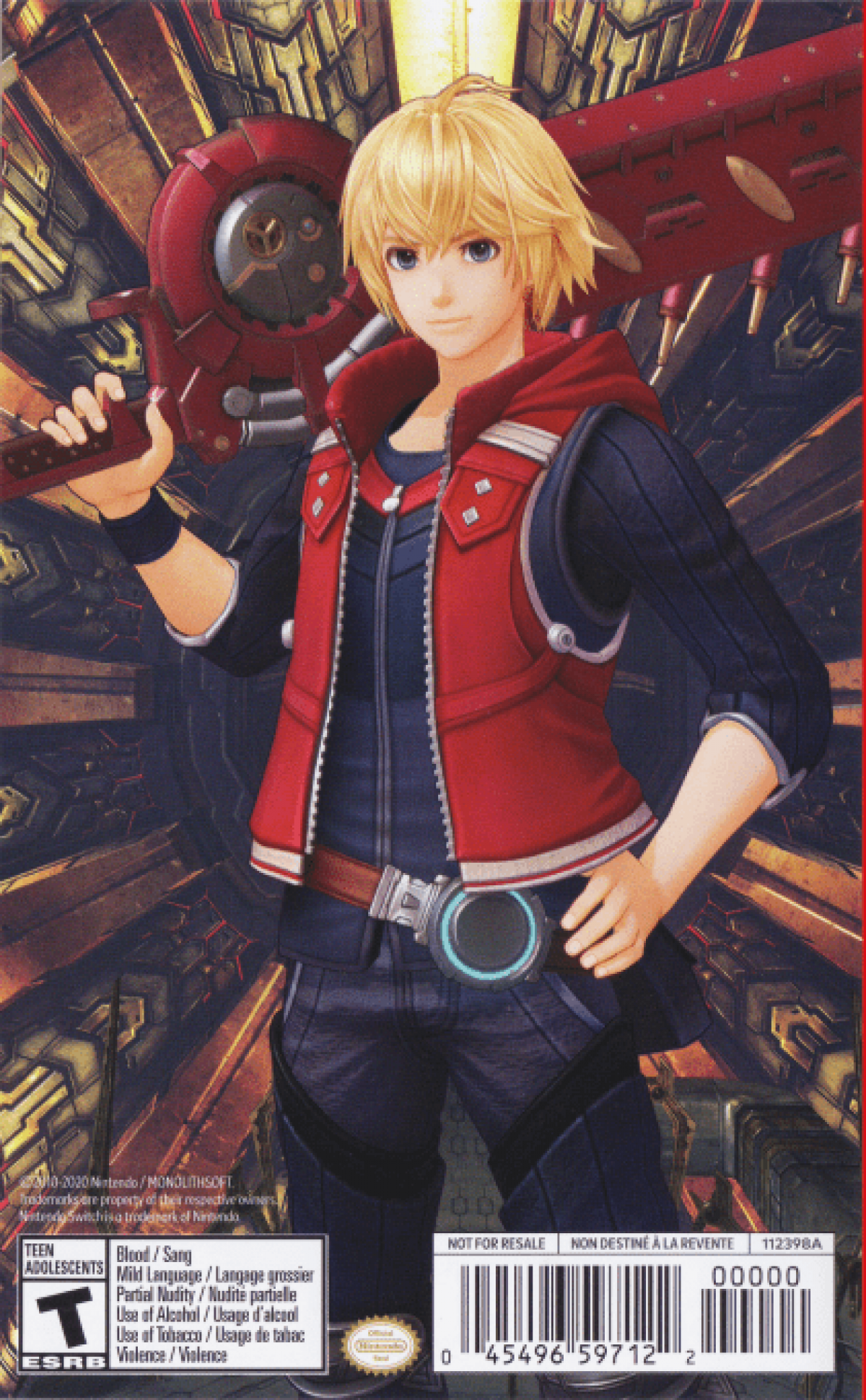 Xenoblade Chronicles X Definitive Edition back of box for Nintendo Switch RPG game