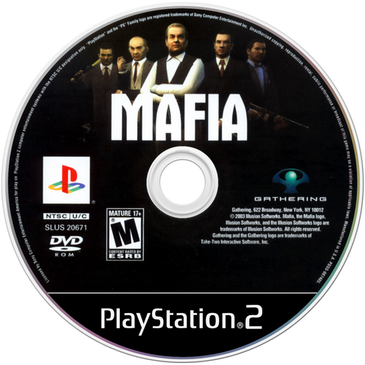 Mafia disc art for Playstation 2 (PS2) video game