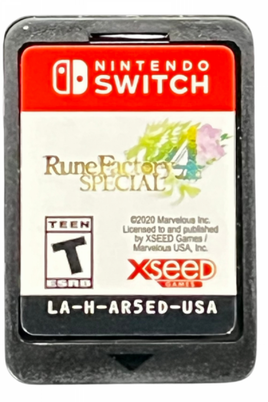 Rune Factory 4 Special Nintendo Switch NS video game featuring role playing farming simulation gameplay crop cultivation monster battles dungeon exploration crafting character relationships town building and fantasy adventure Nintendo Switch gaming video game cartridge art