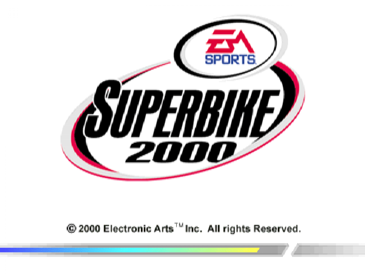 Superbike 2000 start screen for PlayStation 1 (PS1) motorcycle racing video game