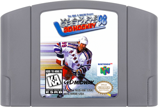 Wayne Gretzkys 3D Hockey 98 cartridge for Nintendo 64 N64 video game