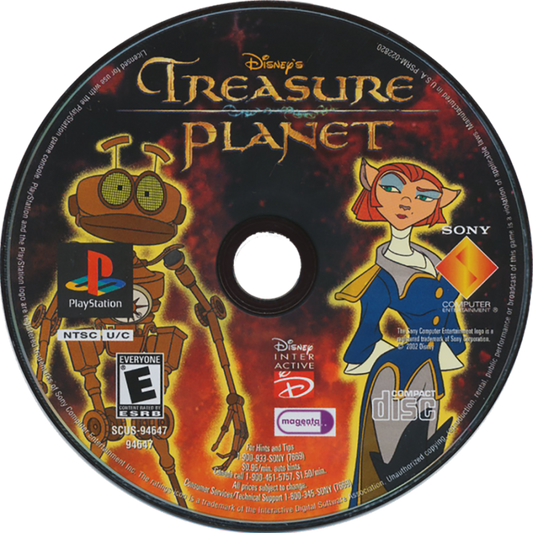 Treasure Planet PS1 PlayStation 1 action adventure platformer sci fi space exploration game retro video game disc