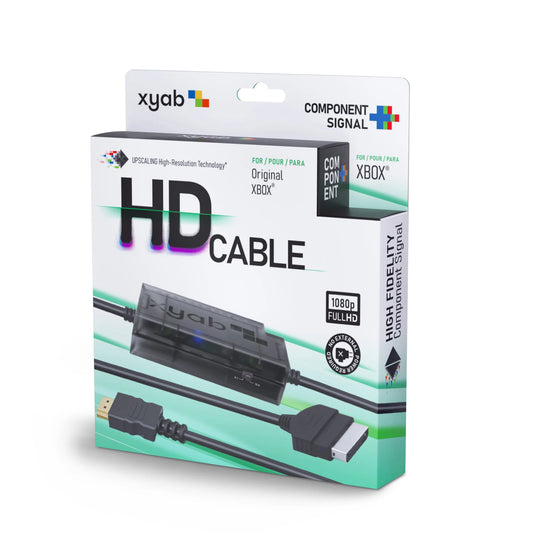 Component+ HD Link Cable for Original Xbox high definition gaming cable featuring component to HDMI upscaling crisp video output multi-region compatibility and enhanced classic Xbox display quality