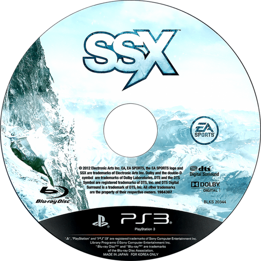 SSX disc for PlayStation 3 (PS3) video game