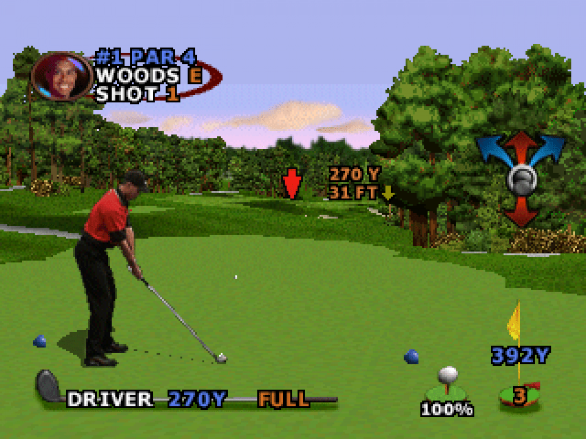 Tiger Woods 2000 gameplay for PlayStation 1 (PS1) golf sports video game