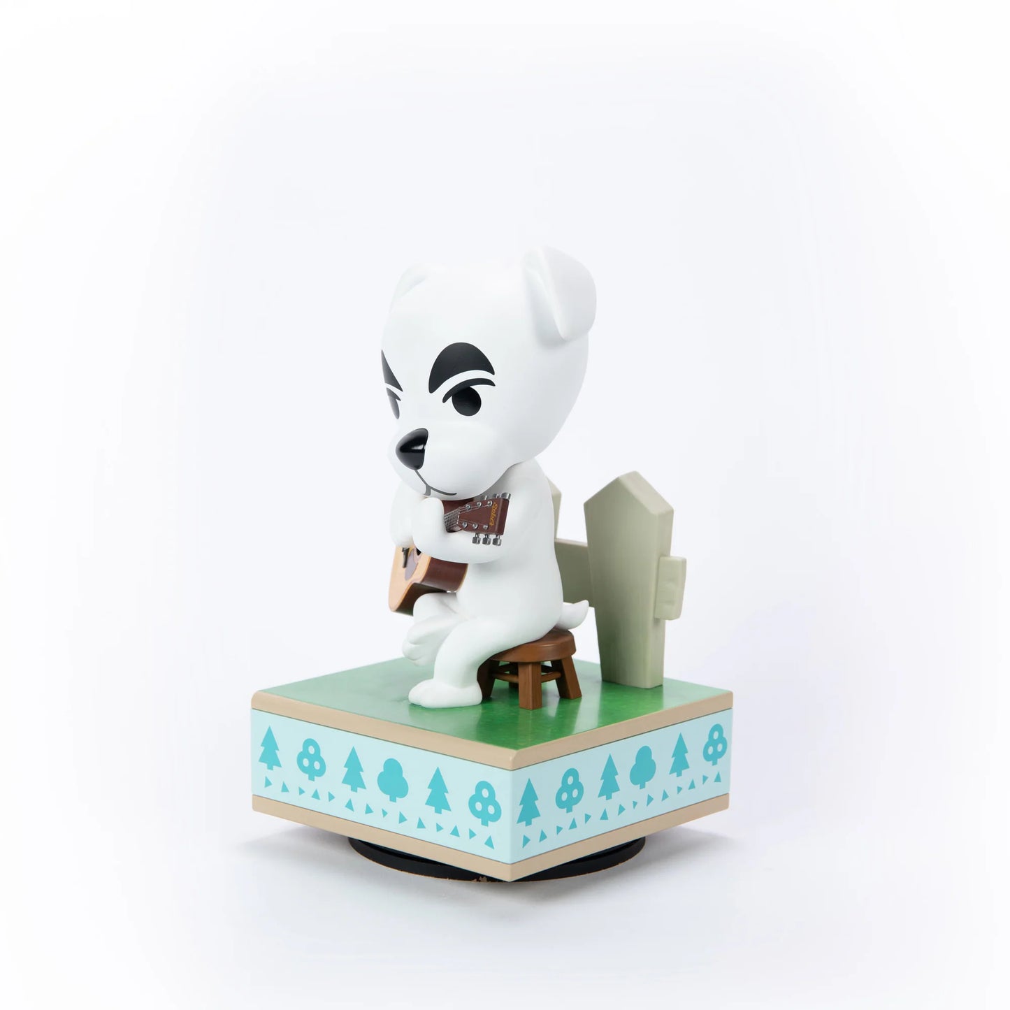 K K Slider 9 inch statue by First 4 Figures detailed Animal Crossing collectible featuring iconic guitar playing pose stylized design and premium display quality celebrating the Nintendo life simulation franchise angled front view
