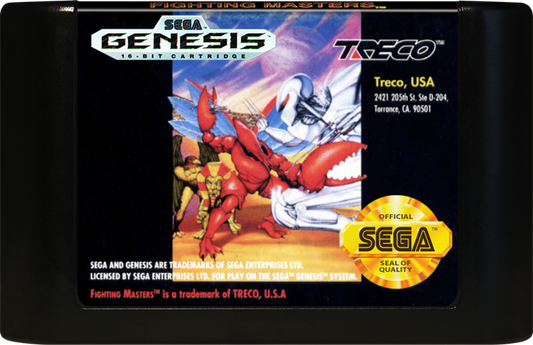 Fighting Masters Sega Genesis retro video game fighting game cartridge (1991)