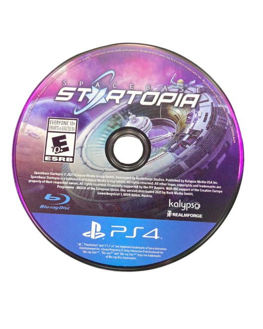 Spacebase Startopia disc cover art for PlayStation 4 video game.