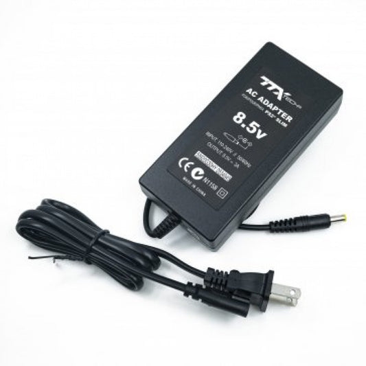 TTX Tech brand AC power adapter for PlayStation 2 Slim console with AC input and DC output for reliable power