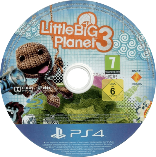 LittleBigPlanet 3 PAL Import PlayStation 4 PS4 for retro video game enthusiasts featuring creative platforming gameplay imaginative puzzle solving cooperative multiplayer adventures customizable characters user generated content tools colorful worlds and collectible gaming appeal disc