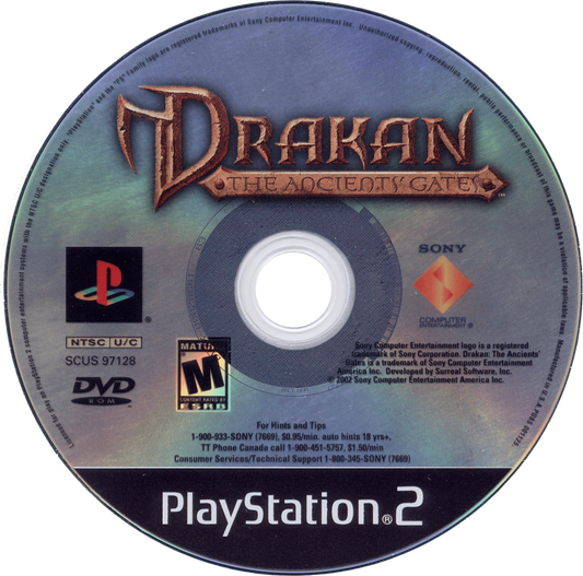 Drakan The Ancients' Gates PlayStation 2 PS2 for action adventure video game fans featuring fantasy exploration dragon riding aerial combat hack and slash battles magical abilities puzzle solving epic quests immersive storytelling expansive worlds collectible gaming appeal disc