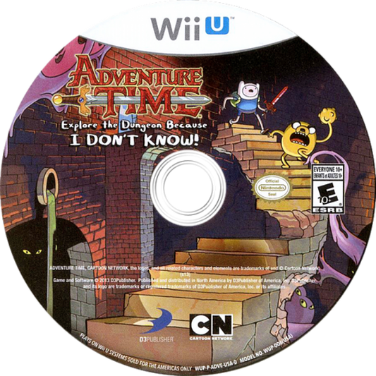 Adventure Time: Explore the Dungeon Because I Don't Know disc art for Nintendo Wii U (WiiU) video game