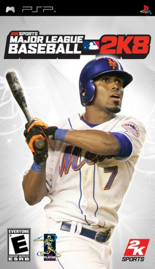 Major League Baseball 2K8 cover art for PlayStation Portable (PSP) baseball sports video game