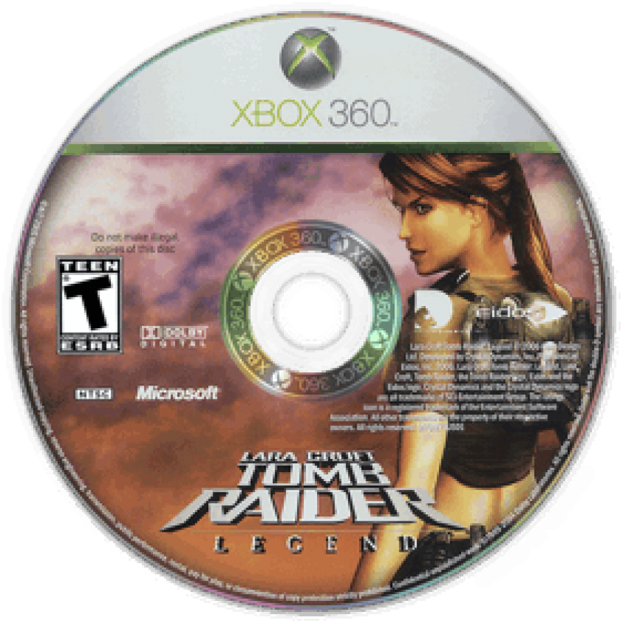 Tomb Raider: Legend disc for Xbox 360 (X360) action-adventure video game