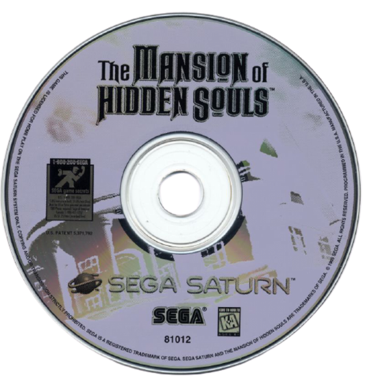 Mansion of Hidden Souls Sega CD first person point and click FMV style adventure game haunted mansion mystery ghost characters puzzle solving atmospheric horror interactive movie gameplay Sega CD software video game title disc