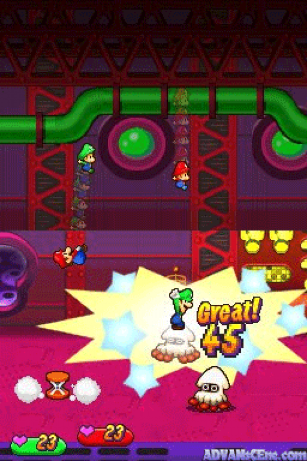 Mario & Luigi: Partners in Time gameplay for Nintendo DS (DS) RPG adventure video game
