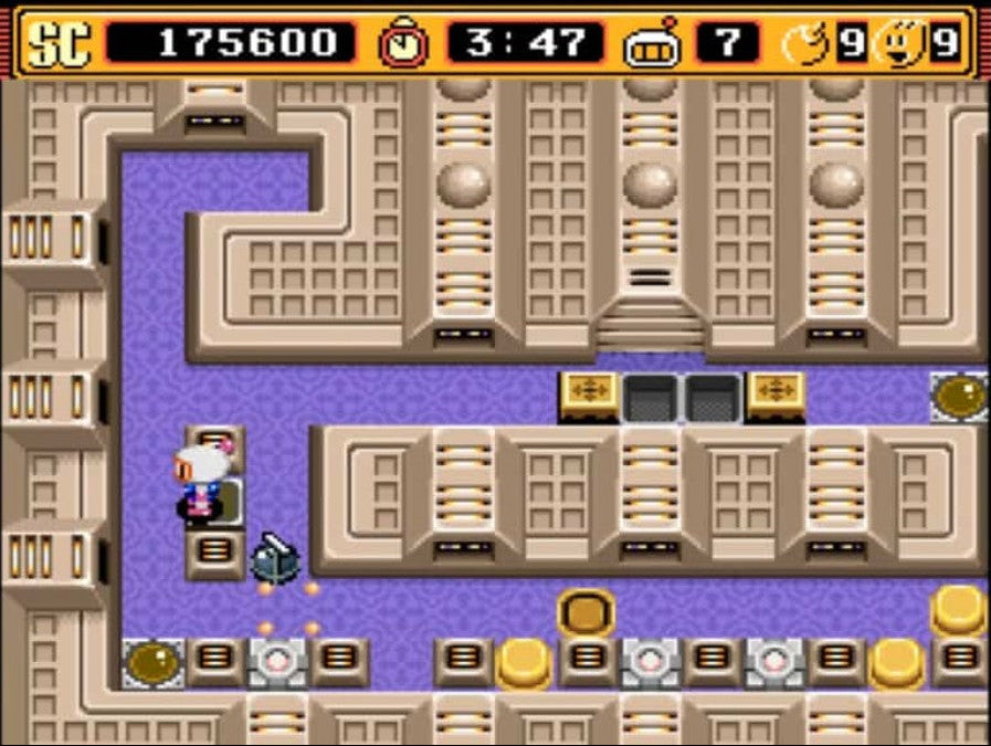 Super Bomberman 2 Super Nintendo SNES action puzzle game multiplayer party game bomb placing maze battles Hudson Soft classic Bomberman series competitive gameplay retro 16 bit gaming Super Nintendo Entertainment System software video game title gameplay