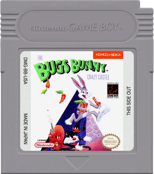 Bugs Bunny Crazy Castle cartridge art for Game Boy (GB) video game