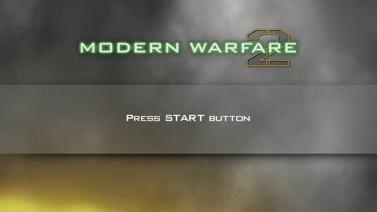 Call of Duty: Modern Warfare 2 start screen for Xbox 360 (X360) first-person shooter video game