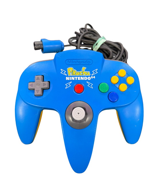 Front view of Nintendo 64 Pikachu Edition Controller JP gaming accessory