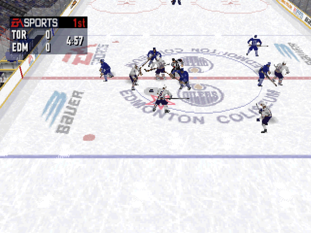 NHL 99 gameplay for PlayStation 1 (PS1) retro ice hockey video game
